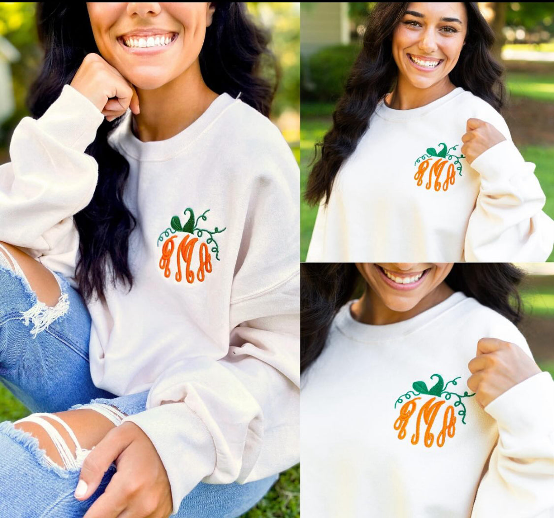 Pumpkin monogram sweatshirt best sale