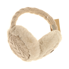 Load image into Gallery viewer, CC Beanie Cable Knit Faux Fur Earmuff