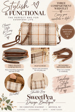 Load image into Gallery viewer, Riley Plaid 3 compartment wristlet