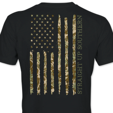 Load image into Gallery viewer, Straight up Southern Camo Flag Tee