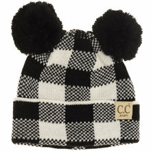 Load image into Gallery viewer, Baby Buffalo plaid Pom Pom beanie
