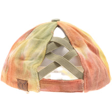Load image into Gallery viewer, CC  Dye Criss-Cross High ponytail ball cap