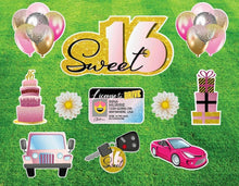Load image into Gallery viewer, Sweet 16 Birthday Yard Card Sign rental