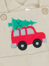 Load image into Gallery viewer, Red Polo & Christmas tree overall outfit