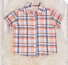 Load image into Gallery viewer, Orange plaid fall top

