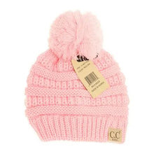 Load image into Gallery viewer, CC Beanie Kids Solid Pom Beanie
