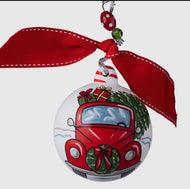 Glory Haus Red truck ornament