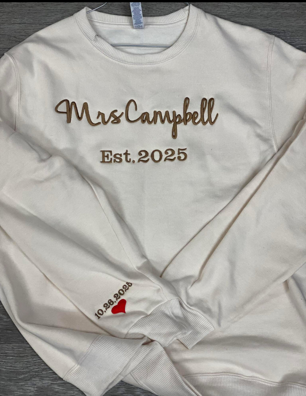 Embroidered personalized sweatshirt