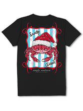 Load image into Gallery viewer, Simply Southern Short Sleeve Black Crab Tee with Santa Hat
