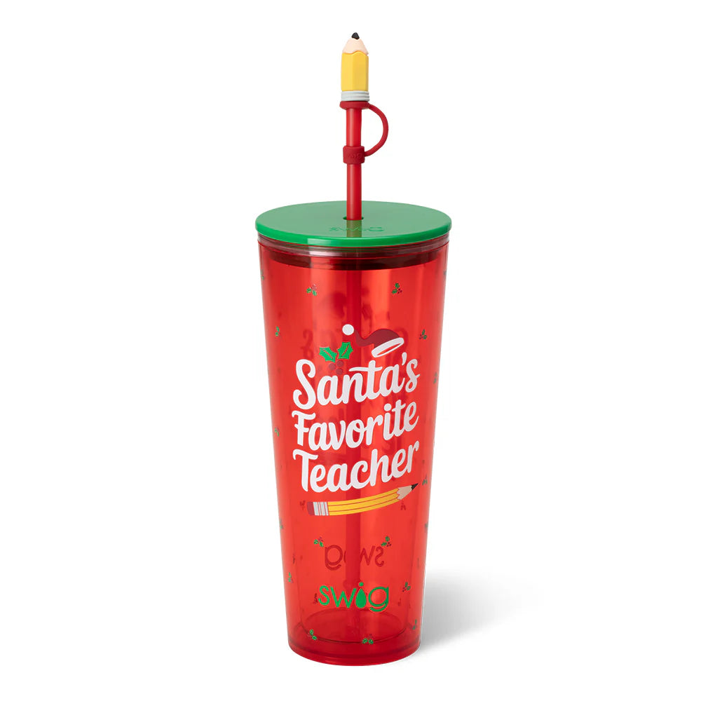 Santa's Favorite Teacher Plastic SWIG Tumbler