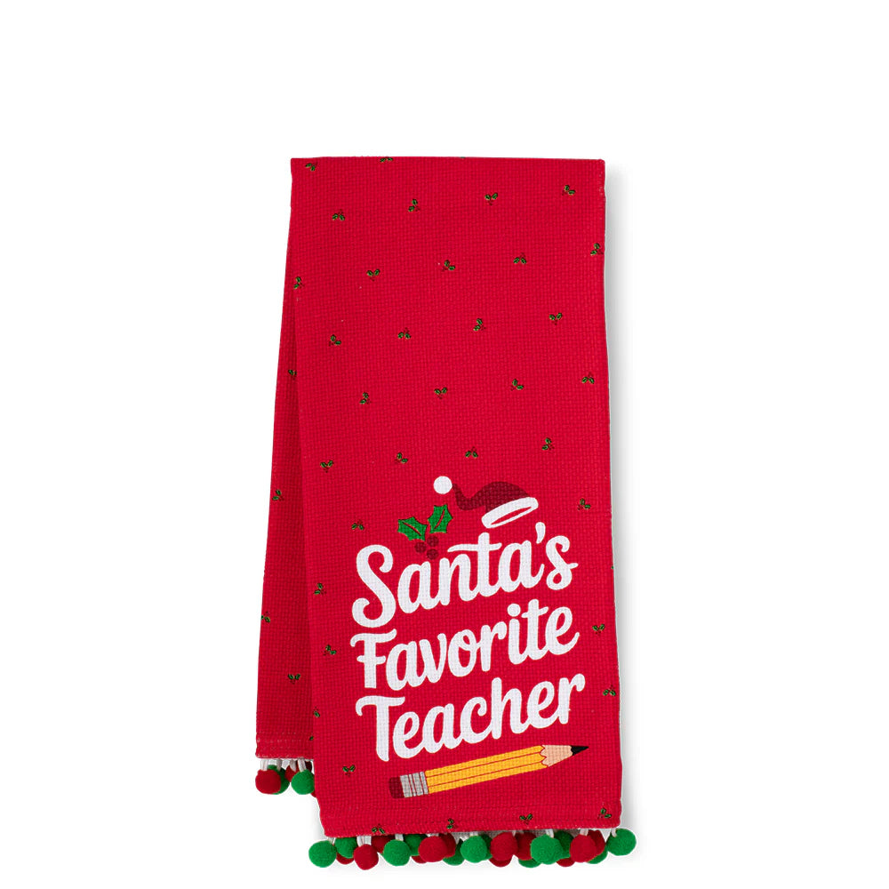 Santas Favorite Teacher Swig Tea Towel