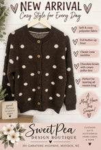 Load image into Gallery viewer, Polka-dot button-up cardigan
