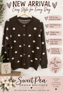 Polka-dot button-up cardigan
