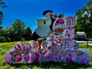 Stork Baby Announcement Lawn Sign Rental