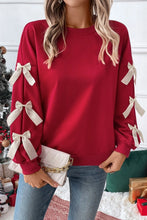 Load image into Gallery viewer, Red Sweater with Cream Bows
