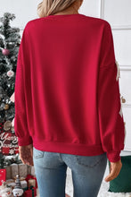 Load image into Gallery viewer, Red Sweater with Cream Bows
