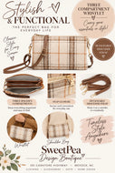 Riley Plaid 3 compartment wristlet