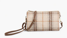 Load image into Gallery viewer, Riley Plaid 3 compartment wristlet
