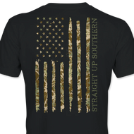 Straight up Southern Camo Flag Tee