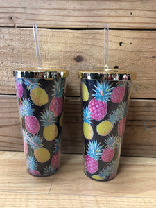 Plastic Tumbler with Straw