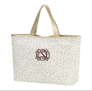 Natural Leopard Large Tote