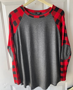 Buffalo check long sleeve top