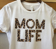 MOM LIFE -cheetah print tee