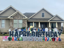 Load image into Gallery viewer, Black Glitter Happy Birthday Lawn Sign Rental
