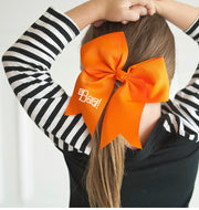 Black & Orange stitched BOO hair bows