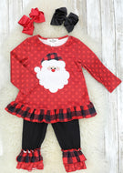 Red and Black Polka Dot Santa Claus Outfit