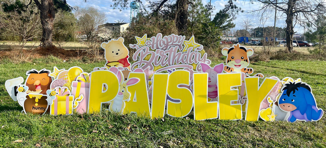 Winnie The Pooh lawn sign rental