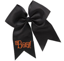 Load image into Gallery viewer, Black &amp; Orange stitched BOO hair bows
