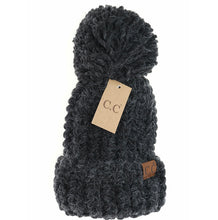Load image into Gallery viewer, Chunky knit yarn Pom cc beanie
