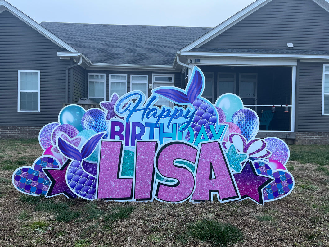 Mermaid Birthday Lawn Sign Rental