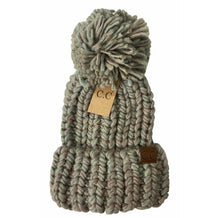 Load image into Gallery viewer, Chunky knit yarn Pom cc beanie
