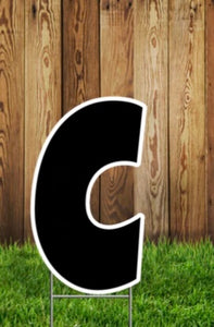 Black (solid ) Letters Lawn Sign Rental