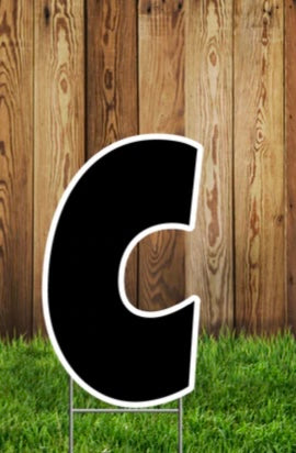 Black (solid ) Letters Lawn Sign Rental