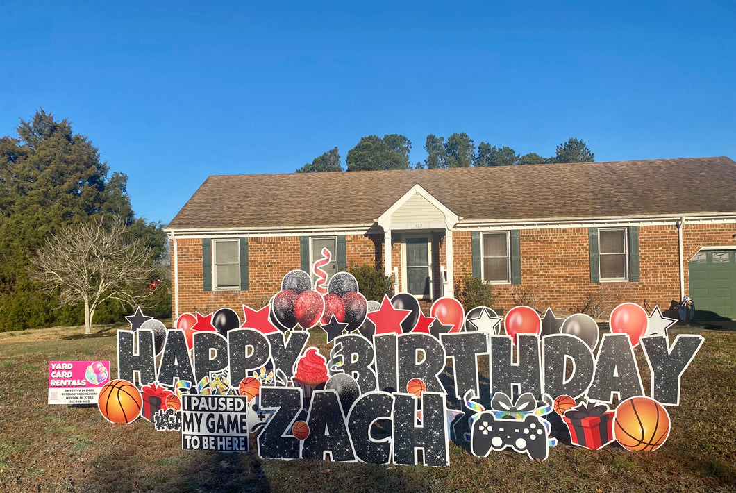 Happy Birthday mixture Lawn Sign Rental