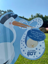 Load image into Gallery viewer, Stork Baby Announcement Lawn Sign Rental
