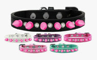 Crystal & Bright pink spikes collar