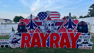 Top Gun Birthday Lawn Sign Rental