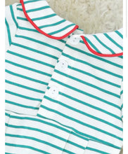 Load image into Gallery viewer, Green striped reindeer romper
