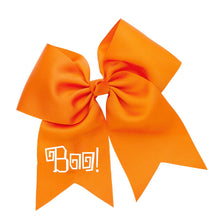 Load image into Gallery viewer, Black &amp; Orange stitched BOO hair bows
