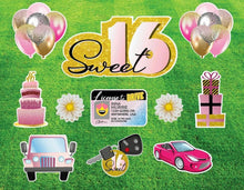 Load image into Gallery viewer, Sweet 16 Birthday Yard Card Sign rental
