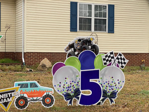 Monster Truck Birthday Lawn Sign Rental