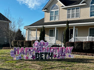 Happy Birthday Pink / Purple Ombré Lawn Sign Rental